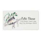 Tufted Titmouse Bird Art Etiket (Voorkant)