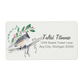 Tufted Titmouse Bird Art Etiket