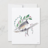 Tufted Titmouse Bird Art Feestdagenkaart (Voorkant)