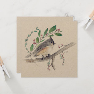 Tufted Titmouse Bird Art Kaart
