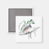 Tufted Titmouse Bird Art Magnet (Voorkant / Achterkant)