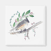 Tufted Titmouse Bird Art Magnet (Voorkant)