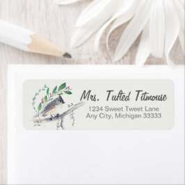 Tufted Titmouse Bird Art Return Label