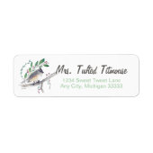 Tufted Titmouse Bird Art Return Label (Voorkant)