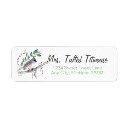 Tufted Titmouse Bird Art Return Label
