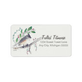 Tufted Titmouse Bird Art Return Label (Voorkant)
