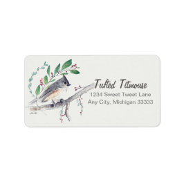 Tufted Titmouse Bird Art Return Label
