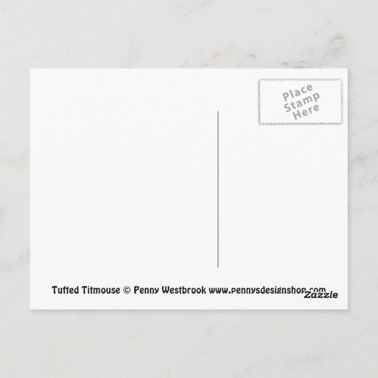 Tufted Titmouse Bird Briefkaart (Achterkant)