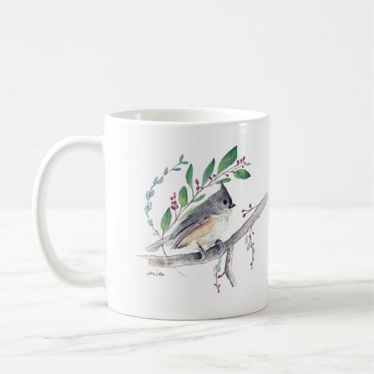 Tufted Titmouse Bird Coffee Mok (Links)