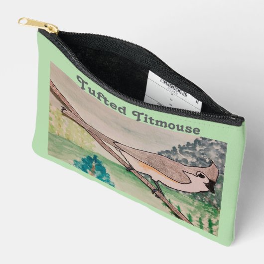 Tufted Titmouse Bord Groen Etui (Open)