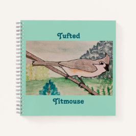 Tufted Titmouse Bord Groen Notitieboek