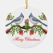 Tufted Titmouse Couple Holiday Ornament (Voorkant)