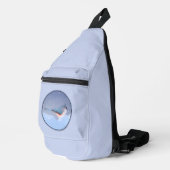 Tufted Titmouse in Sneeuwschilderij Originele voge Sling Bag (Rechterhoek)