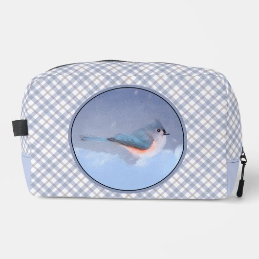 Tufted Titmouse in Sneeuwschilderij Originele voge Toilettasje (Voorkant)