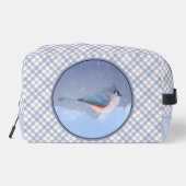 Tufted Titmouse in Sneeuwschilderij Originele voge Toilettasje (Achterkant)