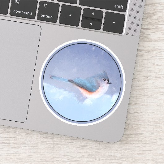 Tufted Titmouse schilderij - Originele Wild Bird A Sticker (Detail)