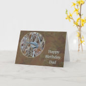 Tufted Titmouse Songbird Dad Birthday Kaart (Gele Bloem)