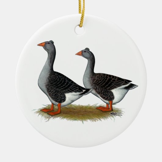 Tufted Toulouse Geese Keramisch Ornament (Voorkant)