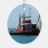 Tug at Work Keramisch Ornament (Links)