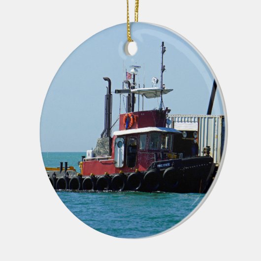 Tug at Work Keramisch Ornament (Links)