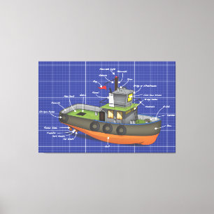 Tug Boat Canvas Afdruk