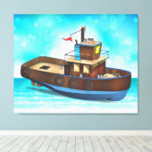 Tug Boat Canvas Afdruk (Insitu (Houten vloer))