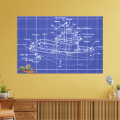 Tug Boat Canvas Afdruk (Insitu (Woonkamer))
