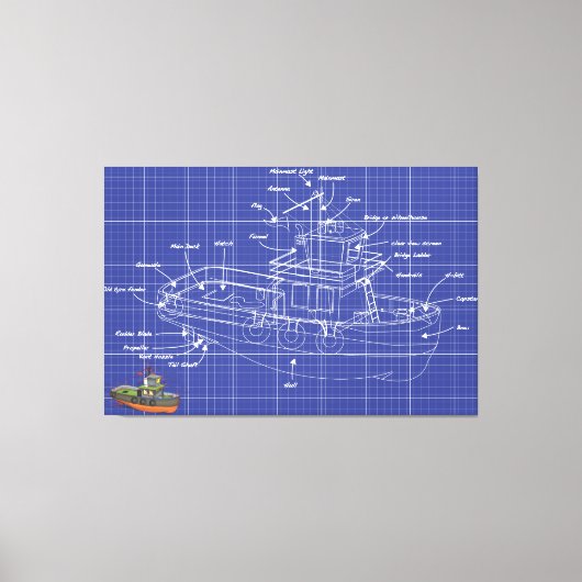 Tug Boat Canvas Afdruk (Voorkant)
