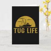 Tug Boat Funny Tugboat life Kaart (Gele Bloem)