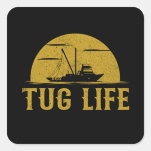Tug Boat Funny Tugboat Vierkante Sticker