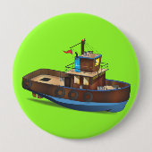 Tug Boat Ronde Button 4,0 Cm (Voorkant)