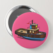 Tug Boat Ronde Button 4,0 Cm (Voorkant /achterkant)