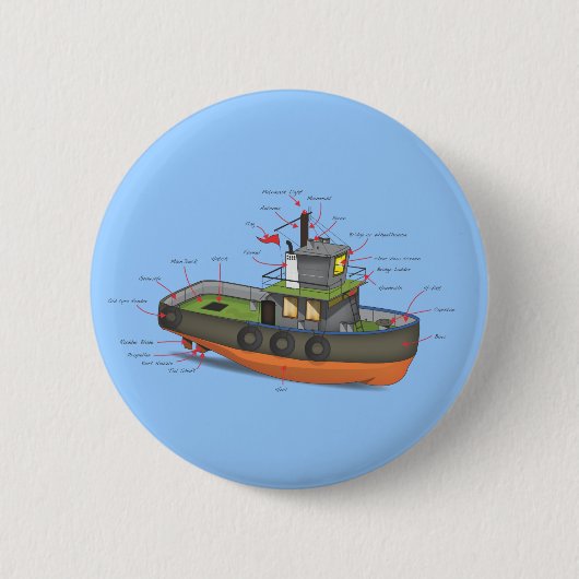 Tug Boat Ronde Button 5,7 Cm (Voorkant)