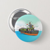Tug Boat Ronde Button 5,7 Cm (Voorkant /achterkant)