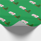 Tug de Samoyed die kerstboom aan het trekken is Cadeaupapier (Hoek)