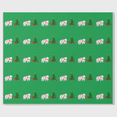 Tug de Samoyed die kerstboom aan het trekken is Cadeaupapier (Vlak)