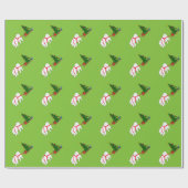 Tug de Samoyed die kerstboom aan het trekken is Cadeaupapier (Vlak)