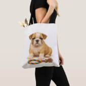 Tug Life - Bulldog Pup met houding Tote Bag (Dichtbij)