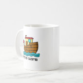 Tug Life Cartoon Sleepboot Persoonlijk Koffiemok (Voorkant links)
