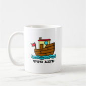 Tug Life Cartoon Sleepboot Persoonlijk Koffiemok (Links)