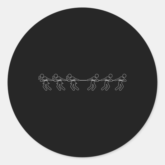 Tug of War Sportsleepboot Ronde Sticker (Voorkant)