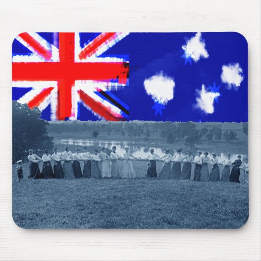 Tug of War Tug O War Women 1890: Australië vlag Muismat (Voorkant)