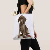 Tug of Whimsy – Duitse Kortharige Pointer Puppy Tote Bag (Dichtbij)