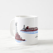 Tug Olive L. Moore en barge Lewis J. Kuber (K&K) Koffiemok (Voorkant links)