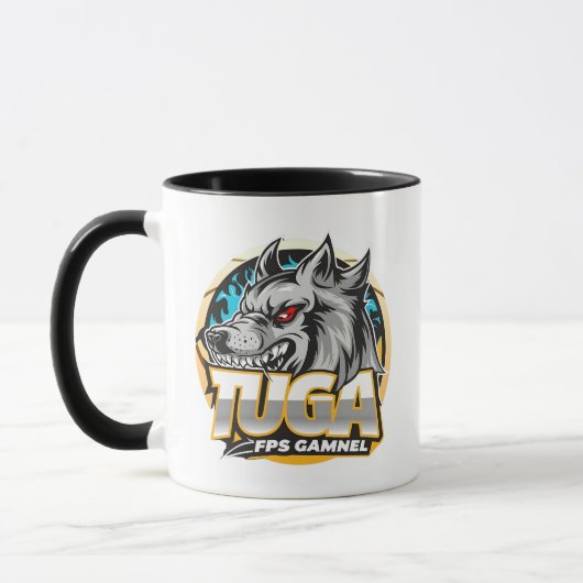 TUGA Wolf Gaming Logo Esports Stijl Mok (Links)