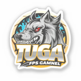 TUGA Wolf Gaming Logo Esports Stijl Sticker