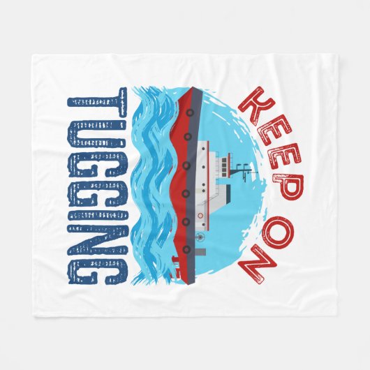 Tugboat Continue at Tugling Fleece Deken (Voorkant (Horizontaal))