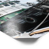 Tugboat in Icy Water of Sturgeon Bay Foto Afdruk (Hoek)