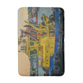 Tugboat sailing at river, montevideo, uruguay badmat (Voorkant Verticaal)