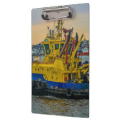 Tugboat sailing at river, montevideo, uruguay klembord (Links)